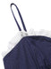 Dark Blue 1930s Polka Dots Spaghetti Straps Dress