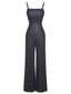 Black 1940s Polka Dots Back Strap Jumpsuit