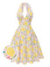Pink 1950s Floral V-Neck Dress