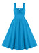 1950s Solid Wide Strap Dress
