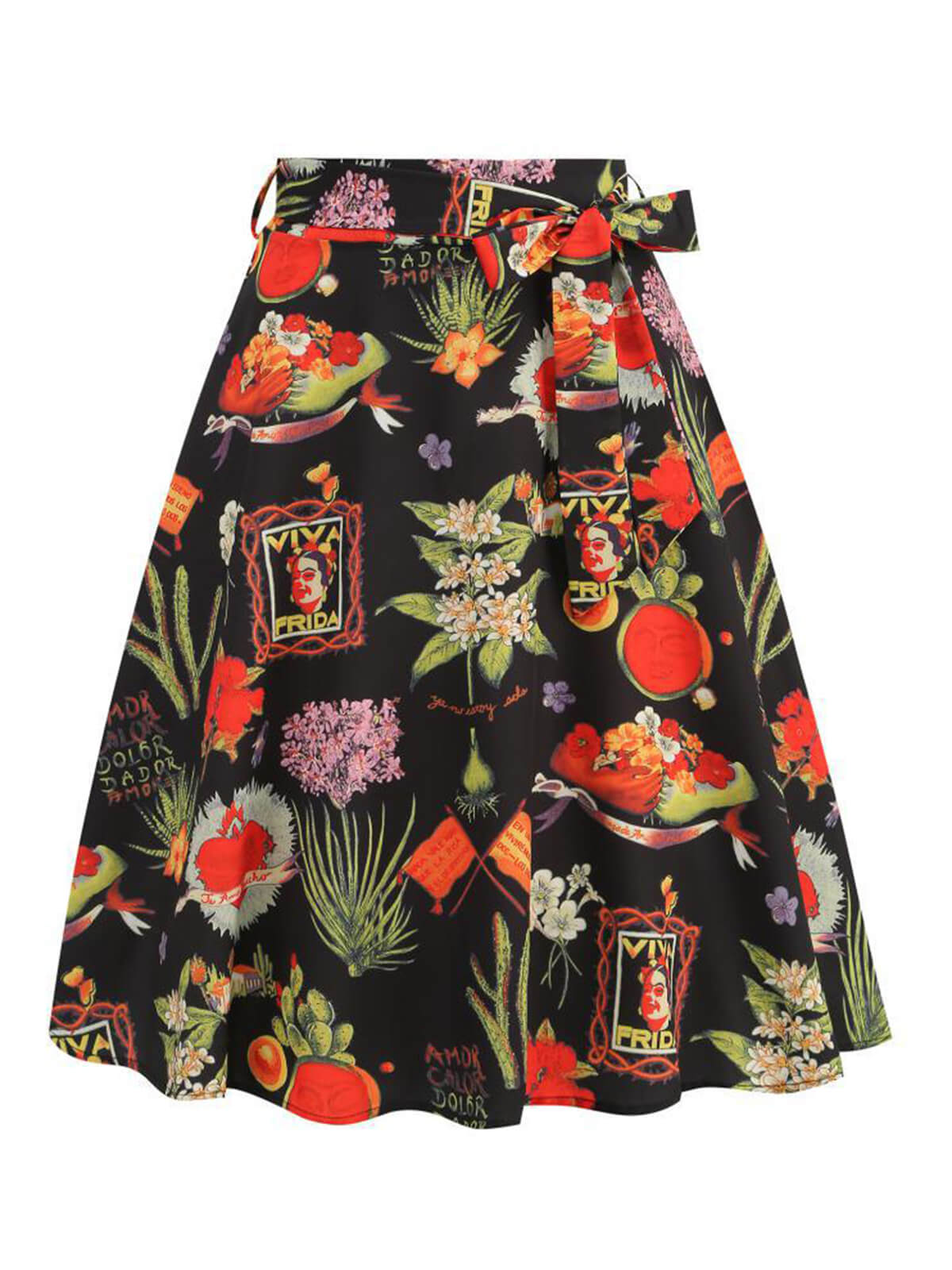 Multicolor 1950s Frida Floral A-Line Skirt | Retro Stage