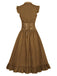 1930s Solid Ruffles Square Neck Steampunk Dress