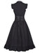 1930s Solid Ruffles Square Neck Steampunk Dress