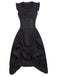 1930s Solid Ruffles Square Neck Steampunk Dress