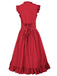 1930s Solid Ruffles Square Neck Steampunk Dress