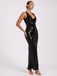1930s Sequined V-Neck 3D Flower Dress