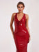 1930s Sequined V-Neck 3D Flower Dress