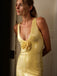 1930s Sequined V-Neck 3D Flower Dress