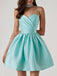1980s Solid Rhinestone Straps Puffy Dress