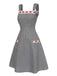 [Pre-Sale] Black 1950s Gingham Patchwork Strap Dress