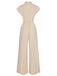 Apricot 1930s Solid Cutout Wide-Leg Jumpsuit