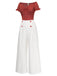 Red 1930s Heart Dots Off-Shoulder Jumpsuit