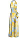 1960s Halter Colorblock Floral Sleeveless Jumpsuit