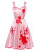 [Pre-Sale] Pink 1950s Strap Bloody Heart Cross Lace Dress