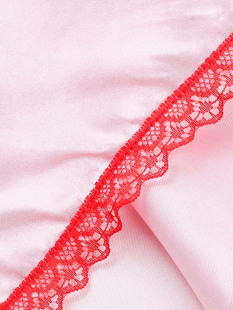 [Pre-Sale] Pink 1950s Strap Bloody Heart Cross Lace Dress