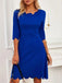 Dark Blue 1960s Solid Petal Collar Dress