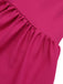Rose Red 1970s Contrast Shoulder Straps Dress