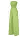 1970s Solid Sleeveless Smocked Bandeau Jumpsuit