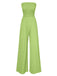 1970s Solid Sleeveless Smocked Bandeau Jumpsuit