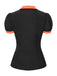 Black 1940s Peter Pan Collar Halloween Puff Sleeve Blouse