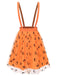 2PCS 1940s Halloween Peter Pan Collar Blouse & Smiley Face Mesh Skirt