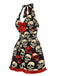 [Pre-Sale] Black 1960s Halloween Skull Ruffled Hem Romper