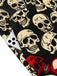 [Pre-Sale] Black 1960s Halloween Skull Ruffled Hem Romper
