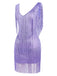 1920s V-Neck Fringe Solid Sleeveless Dress