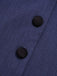 [Pre-Sale] Blue 1940s Solid Lapel Belt Dress