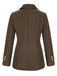 Coffee 1940s Solid Lapel Double Breasted Coat