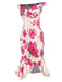 Pink 1930s Off-Shoulder Floral Mermaid Dress