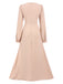 1940s Solid Long sleeve A-line Dress