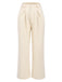 2PCS 1960s Beige Buttoned Vest Top & Pocket Wide Leg Pants