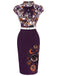 [Pre-Sale] 1960s Halloween Eyeball Bow Tie Neck Belted Bodycon Dress