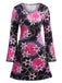 1970s Stars Disco Hippie Style Dress With Scarf
