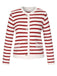 1930s Contrast Striped Long Sleeve Knitted Cardigan