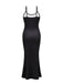 Black 1930s Mermaid Skeleton Spaghetti Straps Dress