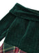 Green 1950s Christmas Off Shoulder Tartan Dress