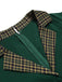 Green 1950s Plaid Patchwork Lapel Dress