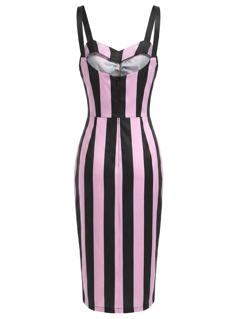 pink vertical striped dress Black 1960s Stripe Straps Pencil Black coat, dark blue this dress is made Stunning Summer Fishtail Chiffon Dress Size:Size B (SM to M)