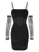 1960s Solid Velvet Sling Dress With Sleeves