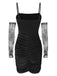 1960s Solid Velvet Sling Dress With Sleeves