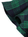 1930s Crew Neck Tartan Plaid Belted Mermaid Dress