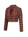 Red 1960s Plaid Lapel Short Coat
