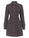 1960s Shirt Collar Lantern Sleeve Plaids Dress