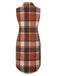 1950s Shirt Collar Flannelette Plaid Vest Coat