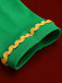 Red 1960s Christmas Wave Hem Contrast Dress