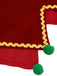 Red 1960s Christmas Wave Hem Contrast Dress