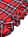 Red 1970s Tartan Plaids Bow Ruffles Skirt