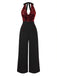 [Pre-Sale] Red 1930s Halter Neck Sequined Jumpsuit